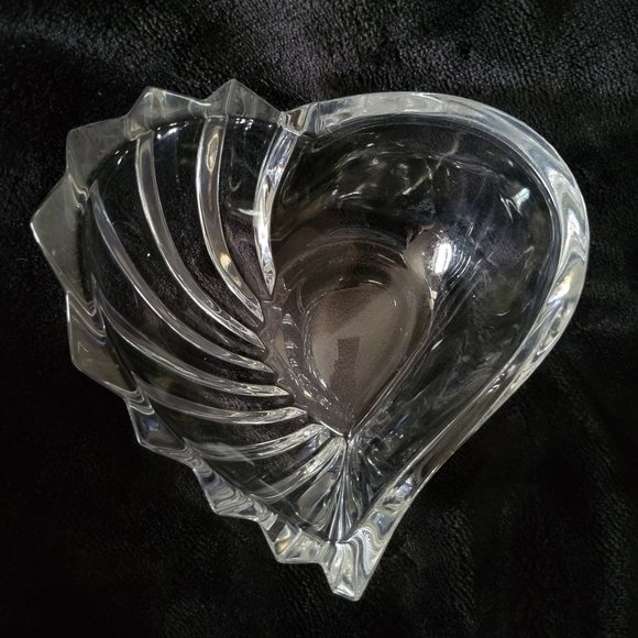 Vintage Gorham Esprit Heart Shaped Trinket Dish, Crystal Ring Dish, Hostess Gift - Picture 1 of 5